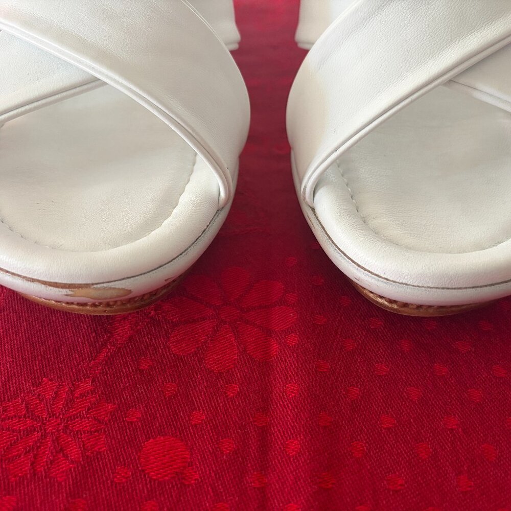TOSCANELLA WHITE WEDGE SLIP ON SANDAL SIZE 7 - Picture 14 of 14
